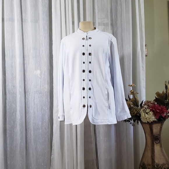Dream Jeanne 1X white jacket Crystal grommet design - Picture 1 of 7